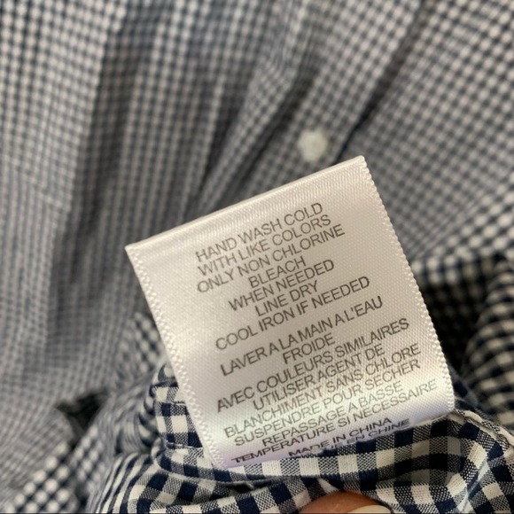 Equipment Colleen Sleeveless Collard Button Down Gingham Navy Blouse Size Medium - Picture 6 of 8